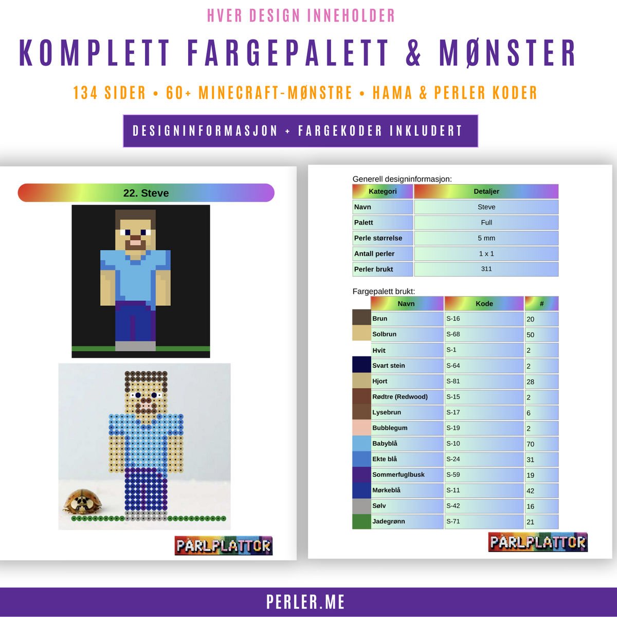 170+ Minecraft Perleplatemønstre - Bilde 3