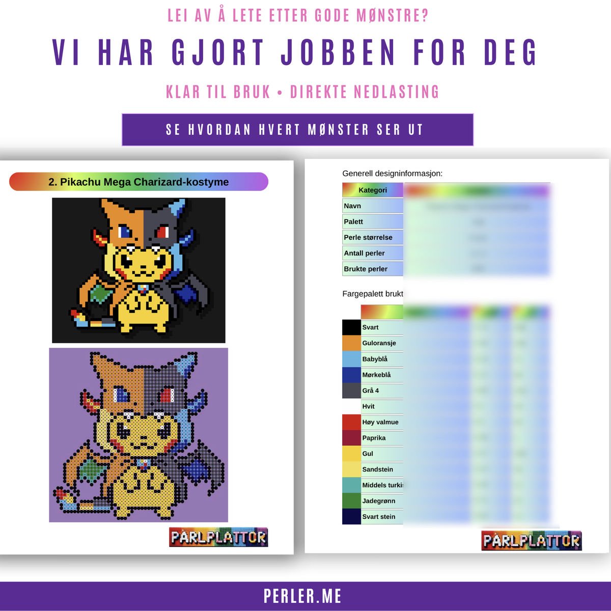 60+ Pokémon Perlemønstre - Bilde 2