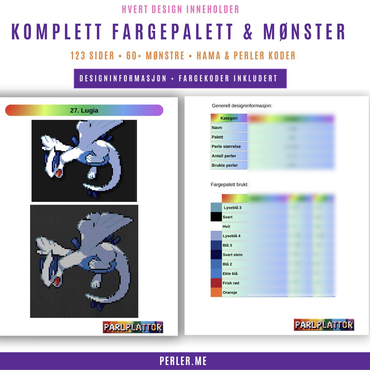 60+ Pokémon Perlemønstre - Bilde 3